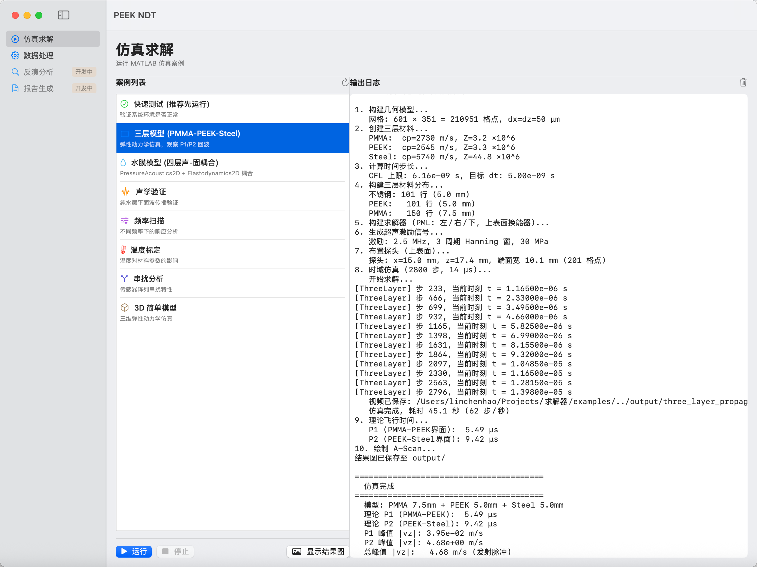PEEKNDT 仿真求解界面